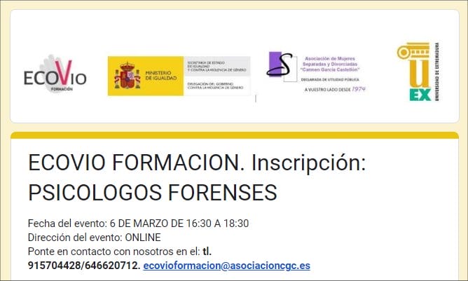 WEB con la Informacin del Congreso y formulario Inscripcin